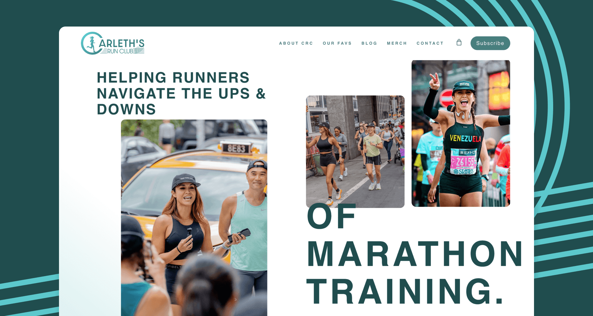 Carleth's run club hero section