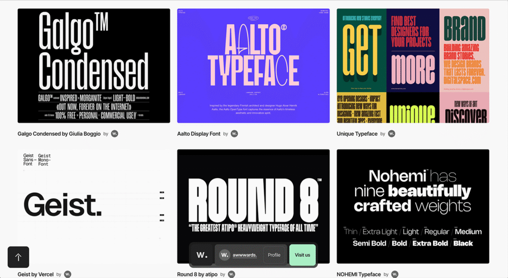 Awwwards Fonts - Home page